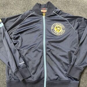 Pittsburgh Penguins Jacket Mens 2XL Navy NHL Hockey Mitchell & Ness Zip Up